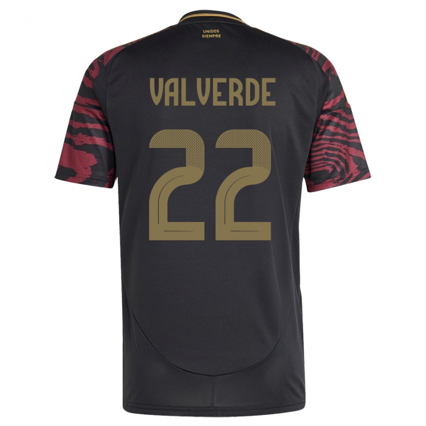 Niño Camiseta Perú Malena Valverde #22 Negro 2ª Equipación 24-26 La Camisa Perú