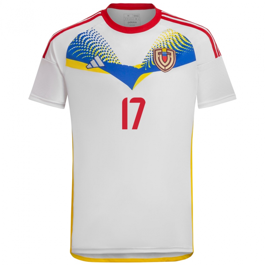 Niño Camiseta Venezuela Matías Lacava #17 Blanco 2ª Equipación 24-26 La Camisa Perú