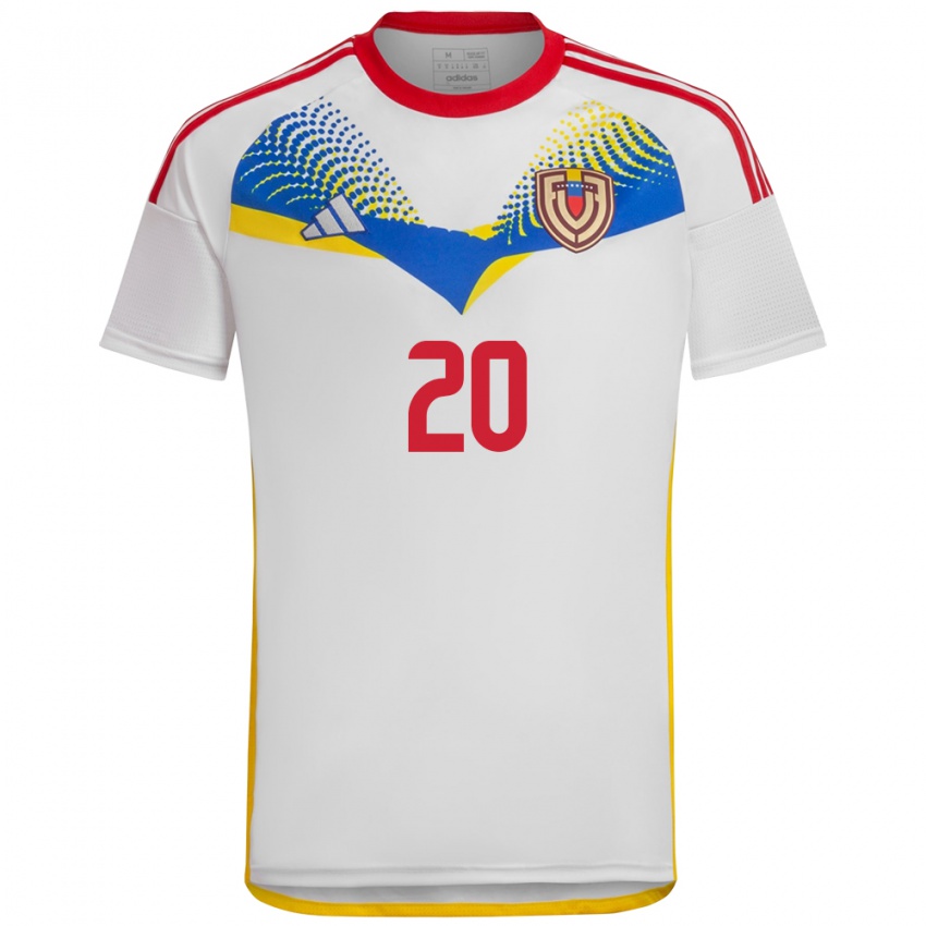 Niño Camiseta Venezuela Anderson Contreras #20 Blanco 2ª Equipación 24-26 La Camisa Perú