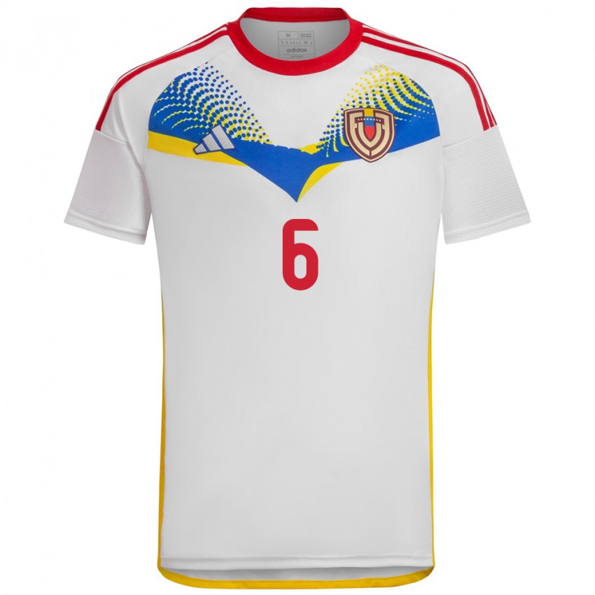 Niño Camiseta Venezuela Rai Hidalgo #6 Blanco 2ª Equipación 24-26 La Camisa Perú