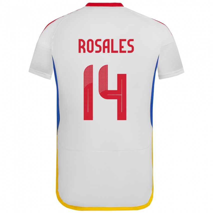 Niño Camiseta Venezuela Roberto Rosales #14 Blanco 2ª Equipación 24-26 La Camisa Perú