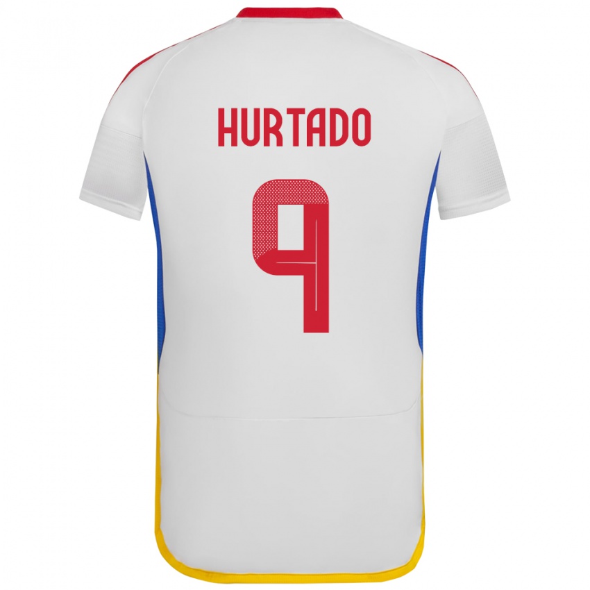 Niño Camiseta Venezuela Jan Hurtado #9 Blanco 2ª Equipación 24-26 La Camisa Perú