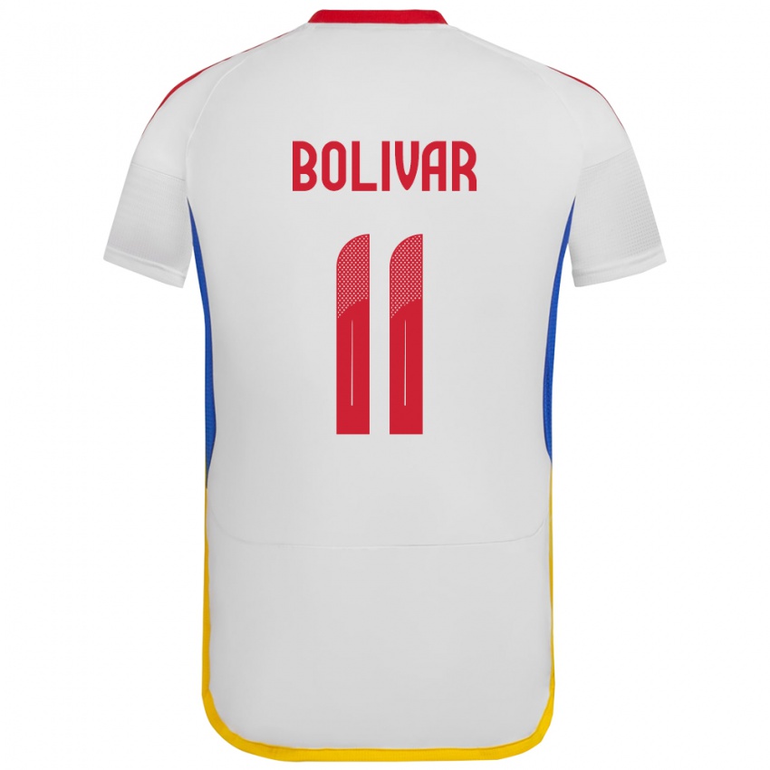 Niño Camiseta Venezuela Jovanny Bolívar #11 Blanco 2ª Equipación 24-26 La Camisa Perú