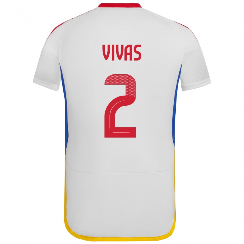 Niño Camiseta Venezuela Carlos Vivas #2 Blanco 2ª Equipación 24-26 La Camisa Perú