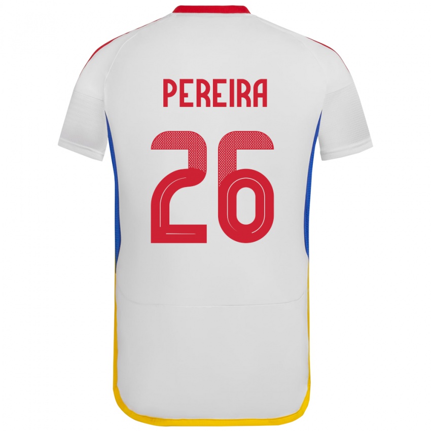 Niño Camiseta Venezuela Daniel Pereira #26 Blanco 2ª Equipación 24-26 La Camisa Perú