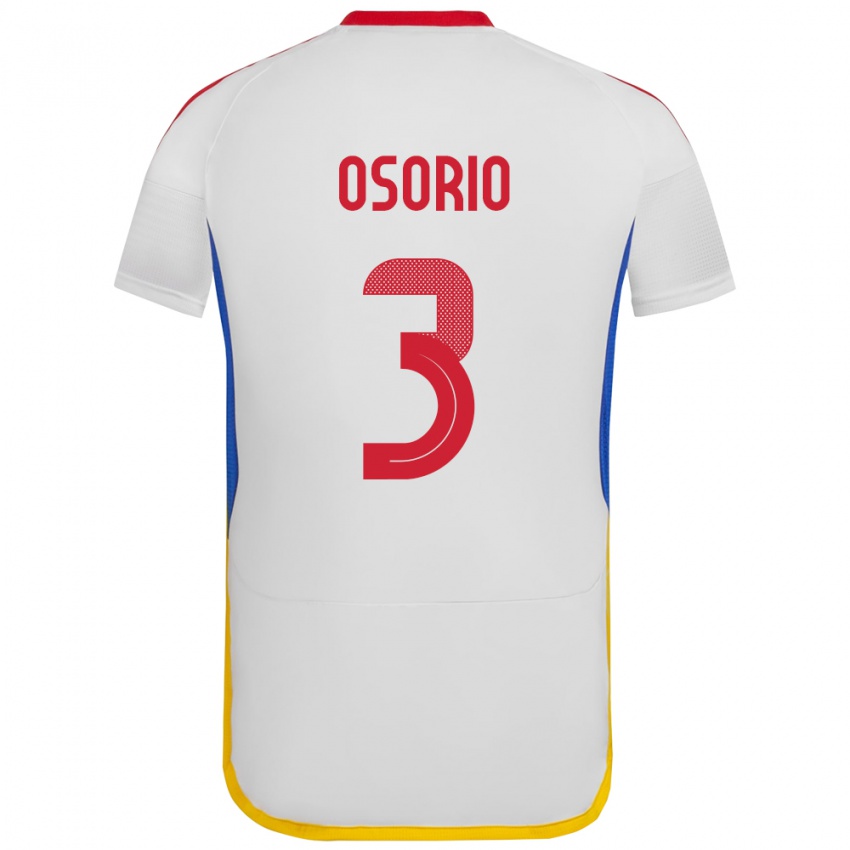 Niño Camiseta Venezuela Yordan Osorio #3 Blanco 2ª Equipación 24-26 La Camisa Perú