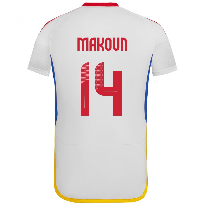 Niño Camiseta Venezuela Christian Makoun #14 Blanco 2ª Equipación 24-26 La Camisa Perú