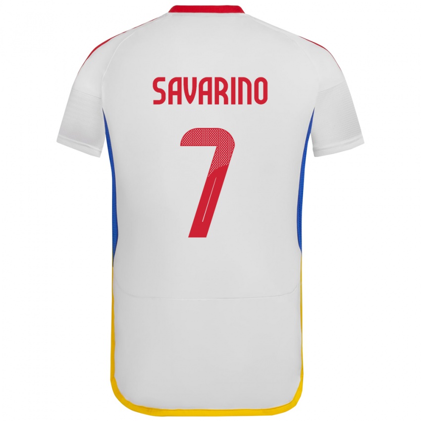 Niño Camiseta Venezuela Jefferson Savarino #7 Blanco 2ª Equipación 24-26 La Camisa Perú