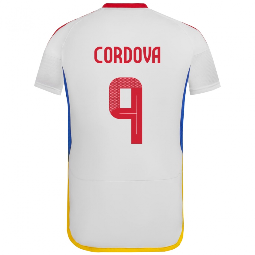 Niño Camiseta Venezuela Sergio Córdova #9 Blanco 2ª Equipación 24-26 La Camisa Perú