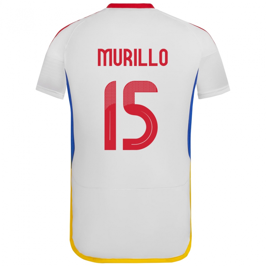 Niño Camiseta Venezuela Jhon Murillo #15 Blanco 2ª Equipación 24-26 La Camisa Perú