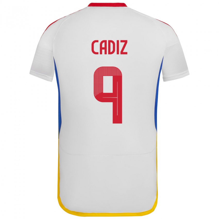 Niño Camiseta Venezuela Jhonder Cádiz #9 Blanco 2ª Equipación 24-26 La Camisa Perú