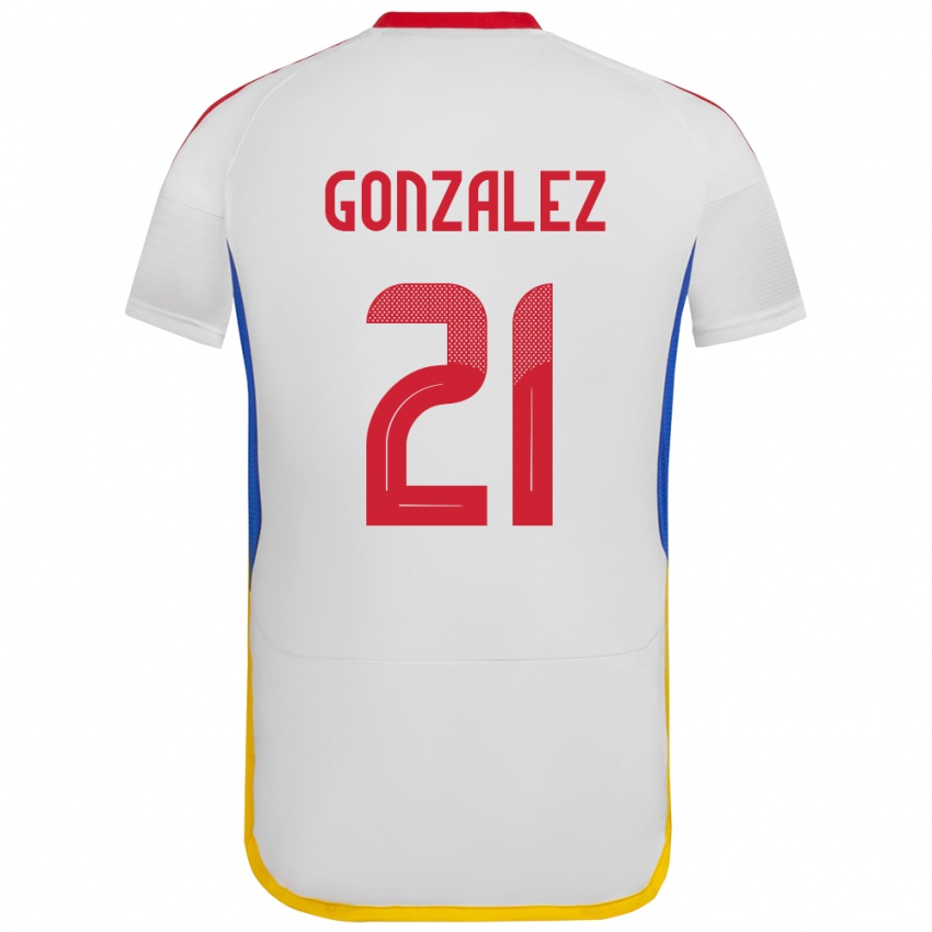 Niño Camiseta Venezuela Alexander González #21 Blanco 2ª Equipación 24-26 La Camisa Perú