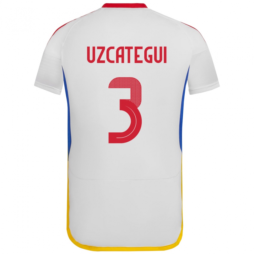 Niño Camiseta Venezuela Rafael Uzcátegui #3 Blanco 2ª Equipación 24-26 La Camisa Perú