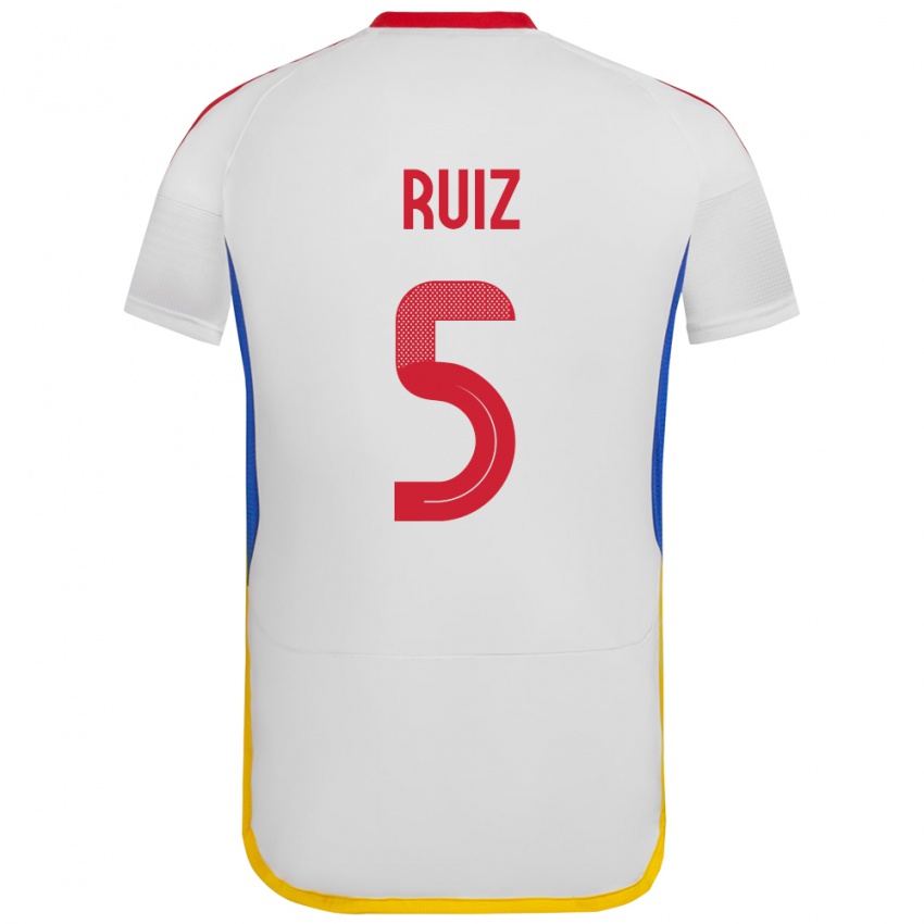 Niño Camiseta Venezuela Emerson Ruíz #5 Blanco 2ª Equipación 24-26 La Camisa Perú