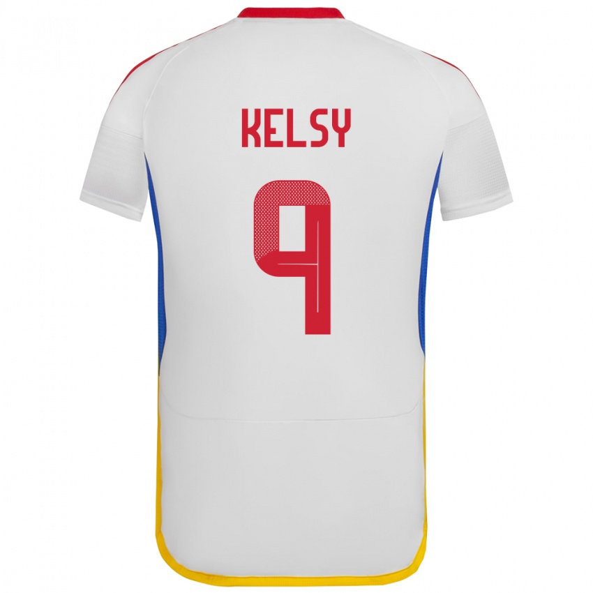 Niño Camiseta Venezuela Kevin Kelsy #9 Blanco 2ª Equipación 24-26 La Camisa Perú