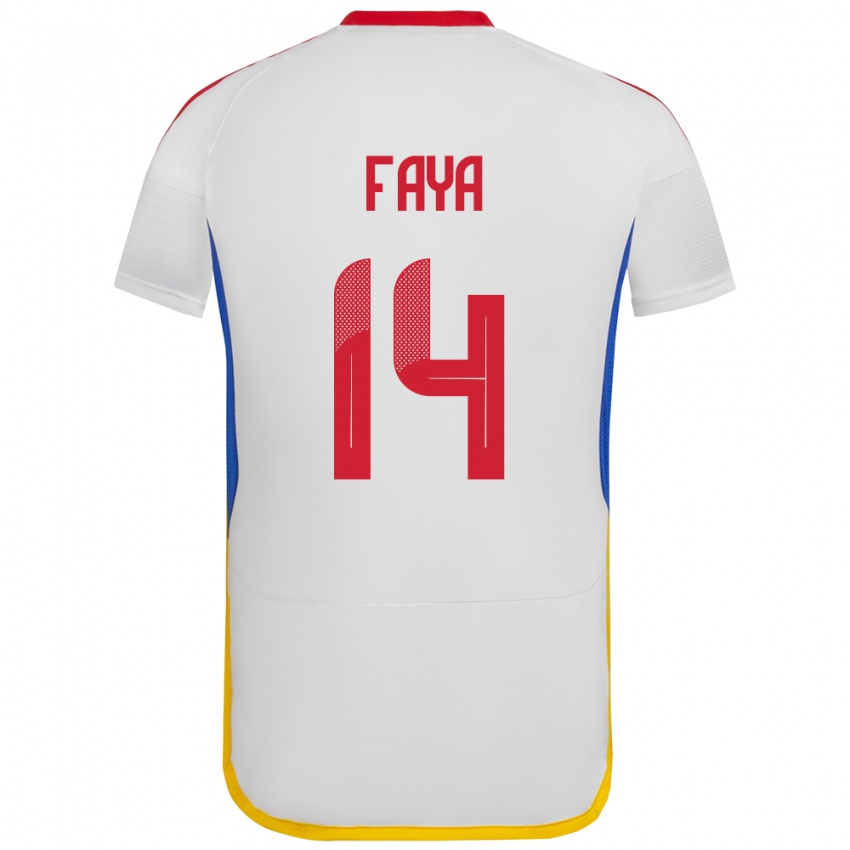 Niño Camiseta Venezuela Carlos Faya #14 Blanco 2ª Equipación 24-26 La Camisa Perú