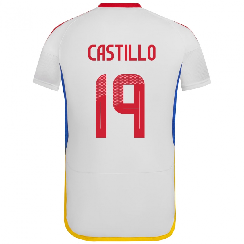 Niño Camiseta Venezuela Bryan Castillo #19 Blanco 2ª Equipación 24-26 La Camisa Perú