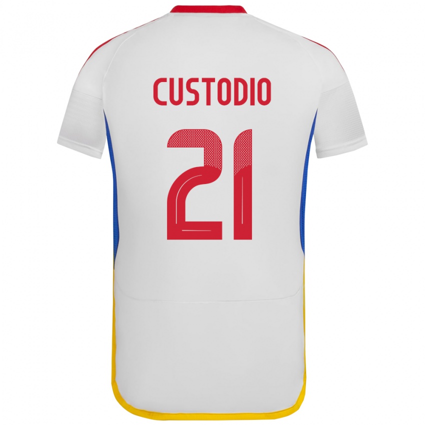 Niño Camiseta Venezuela Alex Custodio #21 Blanco 2ª Equipación 24-26 La Camisa Perú