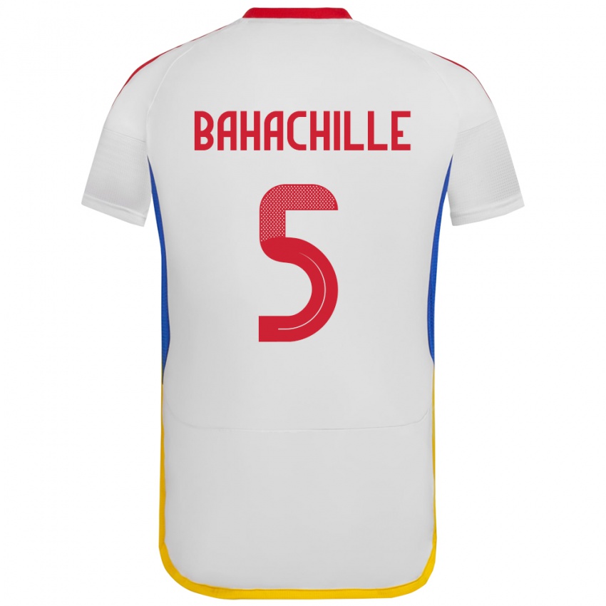 Niño Camiseta Venezuela Abraham Bahachille #5 Blanco 2ª Equipación 24-26 La Camisa Perú