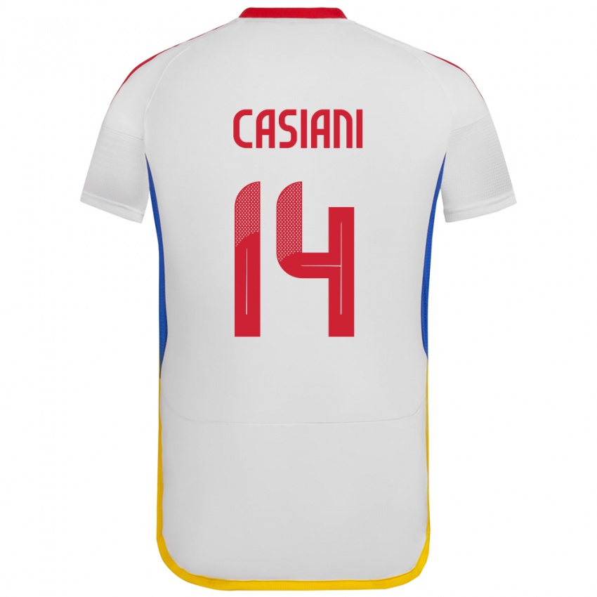 Niño Camiseta Venezuela Luis Casiani #14 Blanco 2ª Equipación 24-26 La Camisa Perú