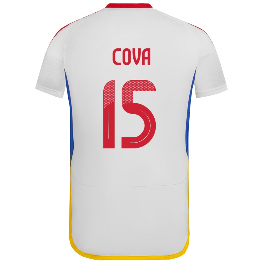 Niño Camiseta Venezuela Adrián Cova #15 Blanco 2ª Equipación 24-26 La Camisa Perú