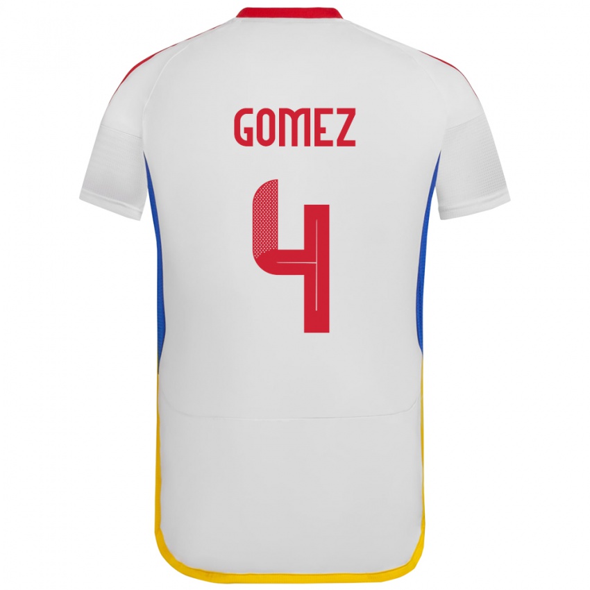 Niño Camiseta Venezuela Santiago Gómez #4 Blanco 2ª Equipación 24-26 La Camisa Perú