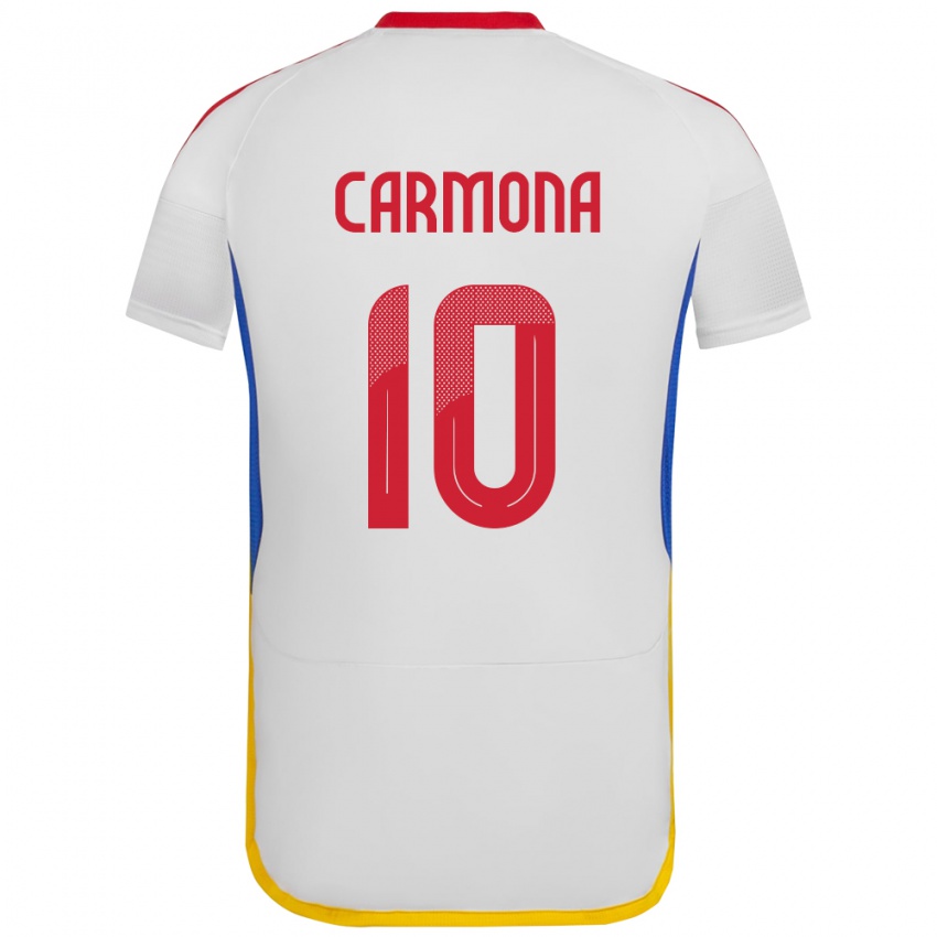 Niño Camiseta Venezuela Wikelman Carmona #10 Blanco 2ª Equipación 24-26 La Camisa Perú