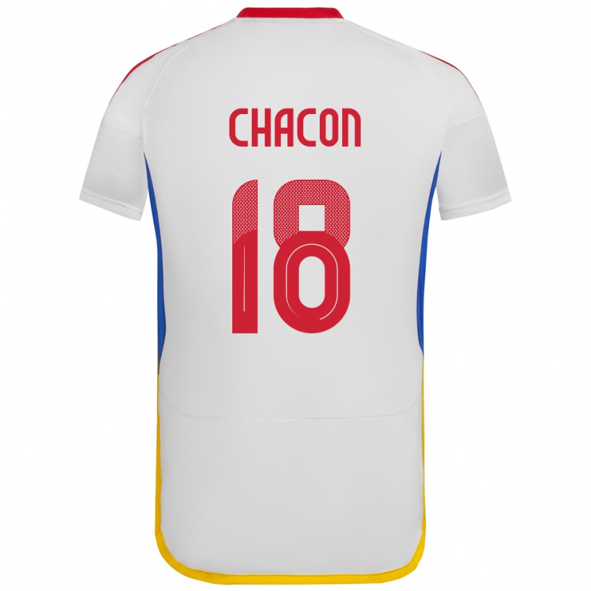 Niño Camiseta Venezuela Yerson Chacón #18 Blanco 2ª Equipación 24-26 La Camisa Perú