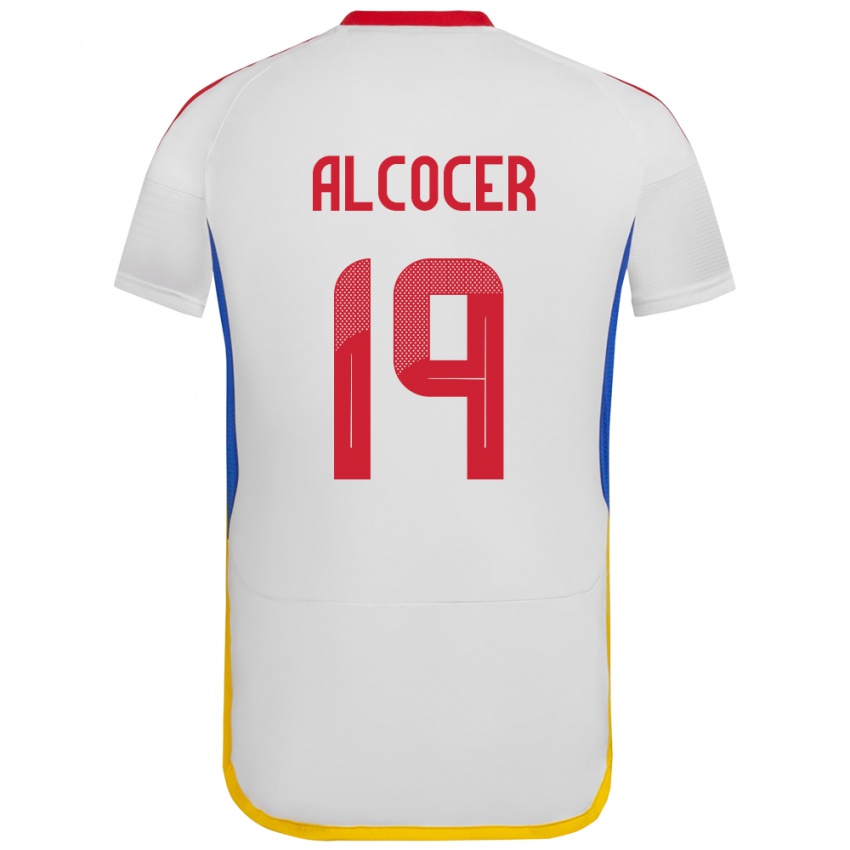 Niño Camiseta Venezuela Brayan Alcocer #19 Blanco 2ª Equipación 24-26 La Camisa Perú