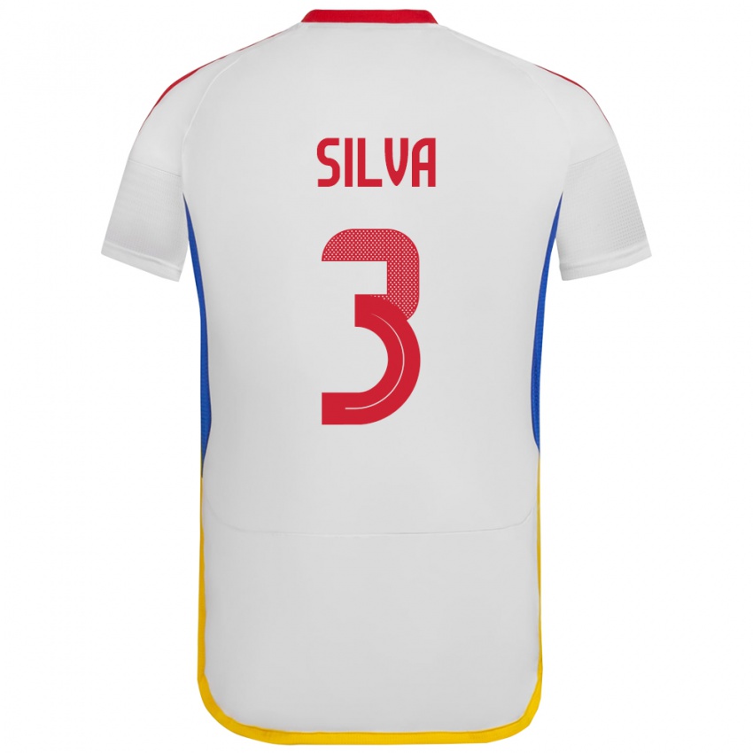 Niño Camiseta Venezuela Santiago Silva #3 Blanco 2ª Equipación 24-26 La Camisa Perú