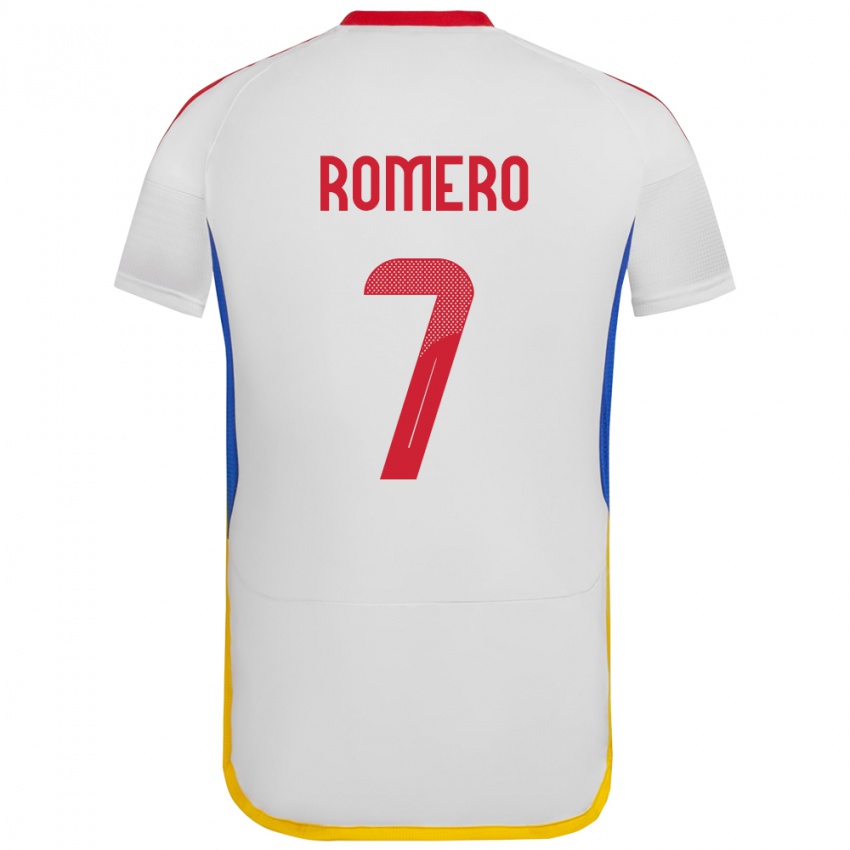 Niño Camiseta Venezuela Leenhan Romero #7 Blanco 2ª Equipación 24-26 La Camisa Perú