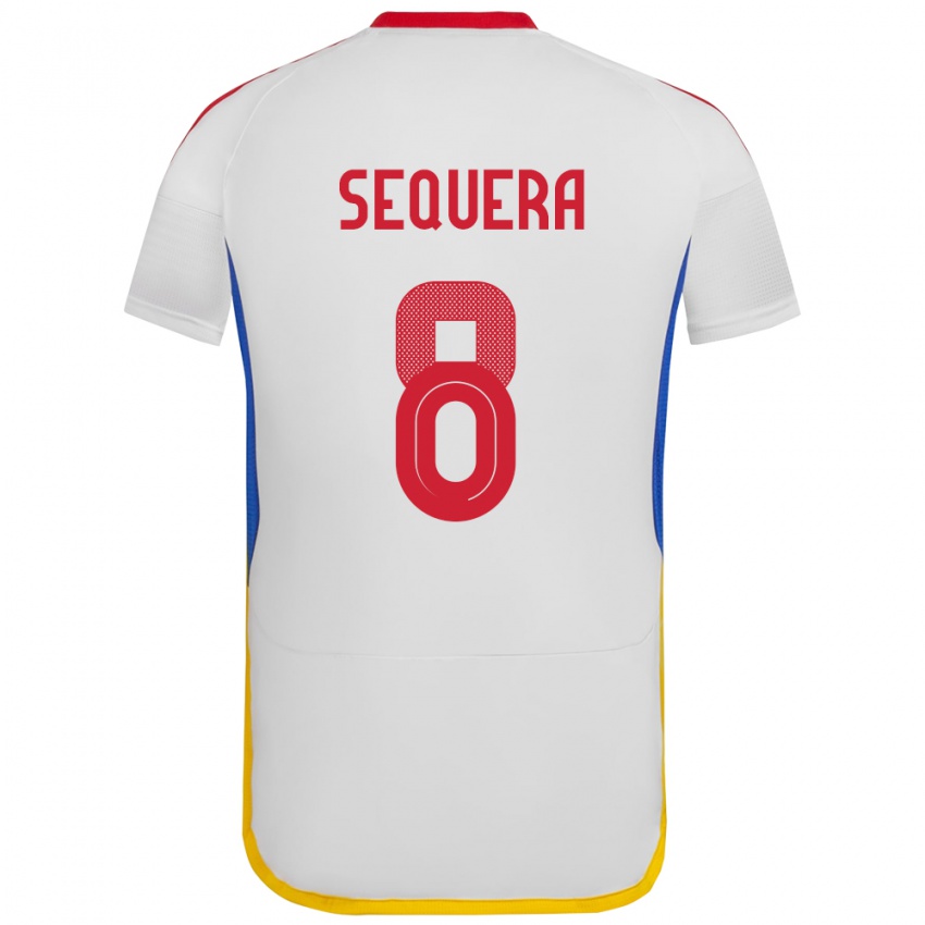 Niño Camiseta Venezuela Giovanny Sequera #8 Blanco 2ª Equipación 24-26 La Camisa Perú