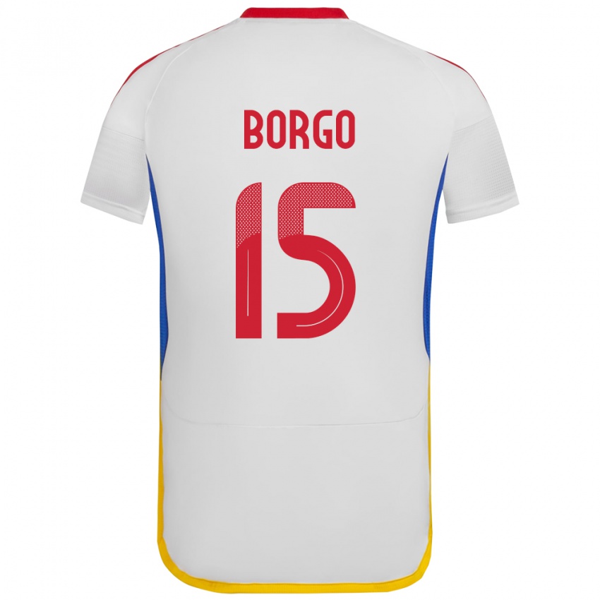 Niño Camiseta Venezuela Ángel Borgo #15 Blanco 2ª Equipación 24-26 La Camisa Perú