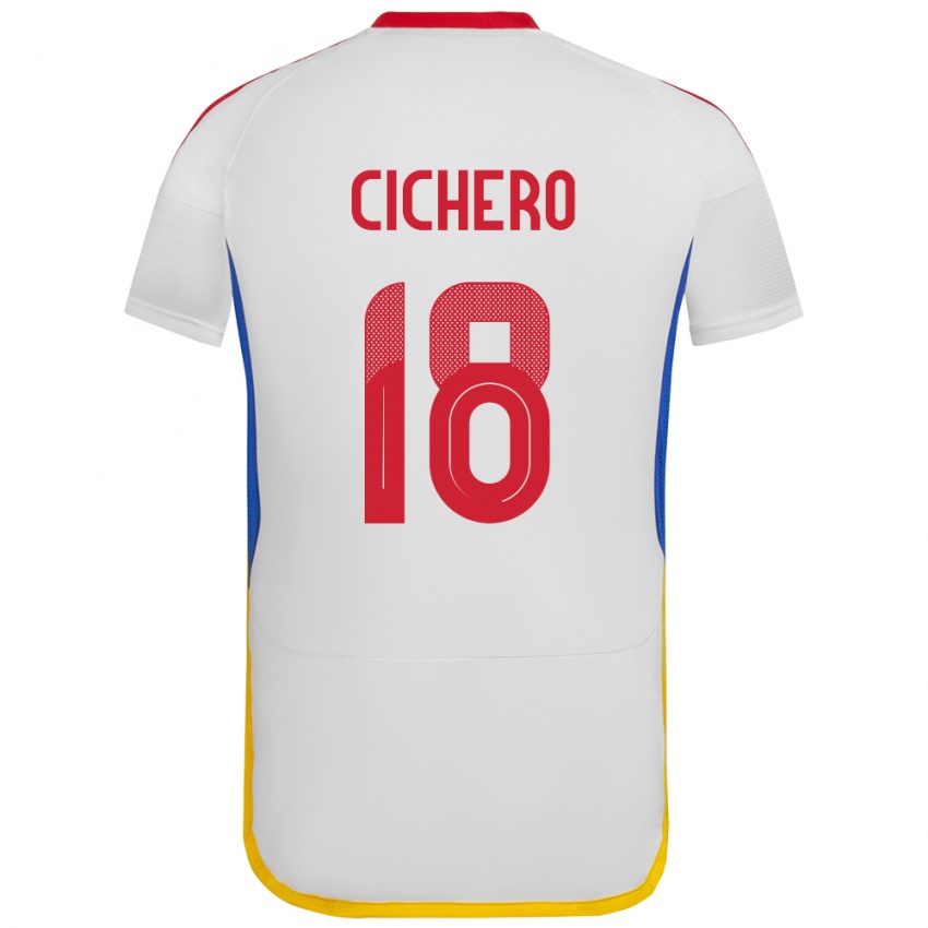 Niño Camiseta Venezuela Alejandro Cichero #18 Blanco 2ª Equipación 24-26 La Camisa Perú