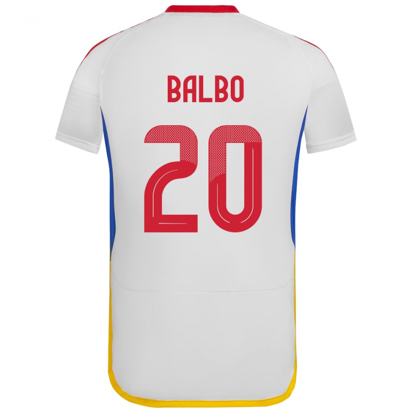 Niño Camiseta Venezuela Luis Balbo #20 Blanco 2ª Equipación 24-26 La Camisa Perú