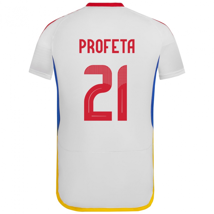 Niño Camiseta Venezuela Nicola Profeta #21 Blanco 2ª Equipación 24-26 La Camisa Perú