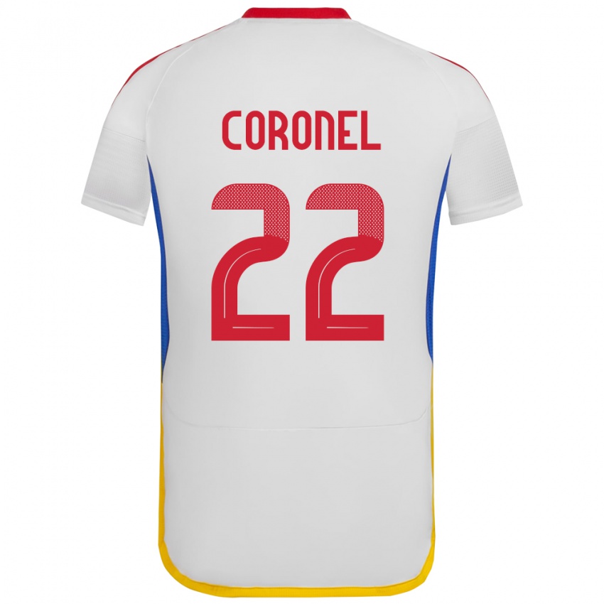 Niño Camiseta Venezuela Nohelis Coronel #22 Blanco 2ª Equipación 24-26 La Camisa Perú