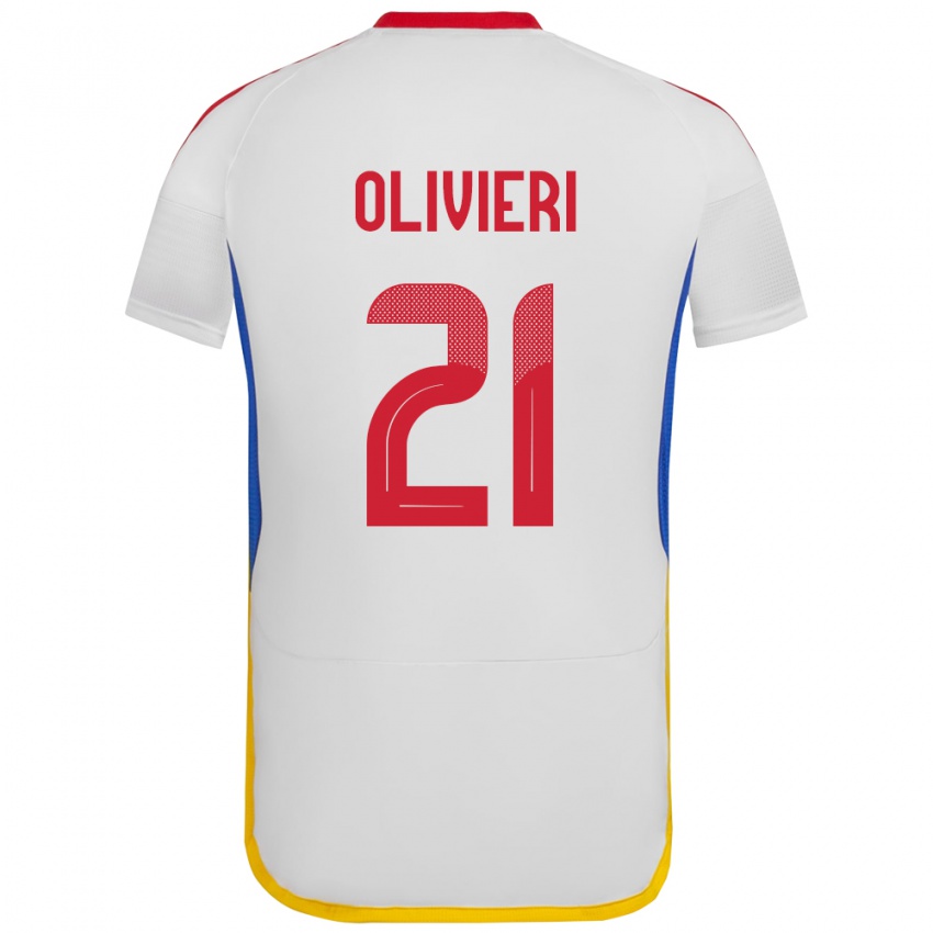 Niño Camiseta Venezuela Bárbara Olivieri #21 Blanco 2ª Equipación 24-26 La Camisa Perú