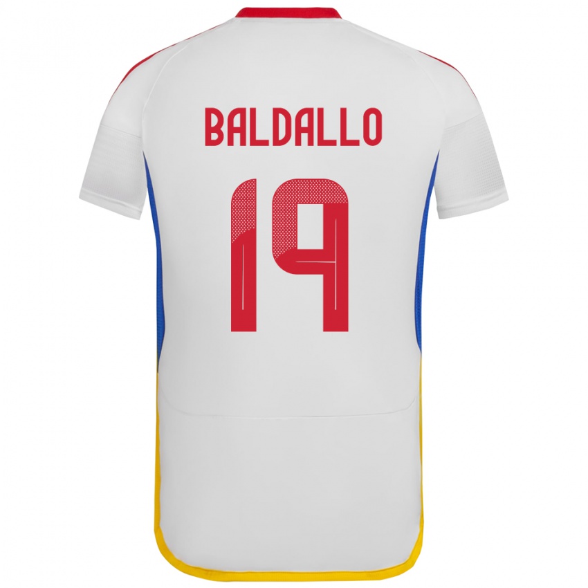 Niño Camiseta Venezuela Micheel Baldallo #19 Blanco 2ª Equipación 24-26 La Camisa Perú