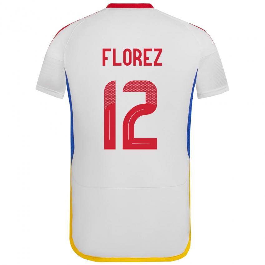 Niño Camiseta Venezuela Génesis Flórez #12 Blanco 2ª Equipación 24-26 La Camisa Perú