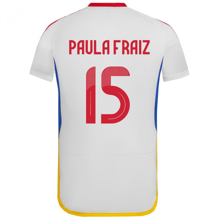 Niño Camiseta Venezuela Ana Paula Fraiz #15 Blanco 2ª Equipación 24-26 La Camisa Perú