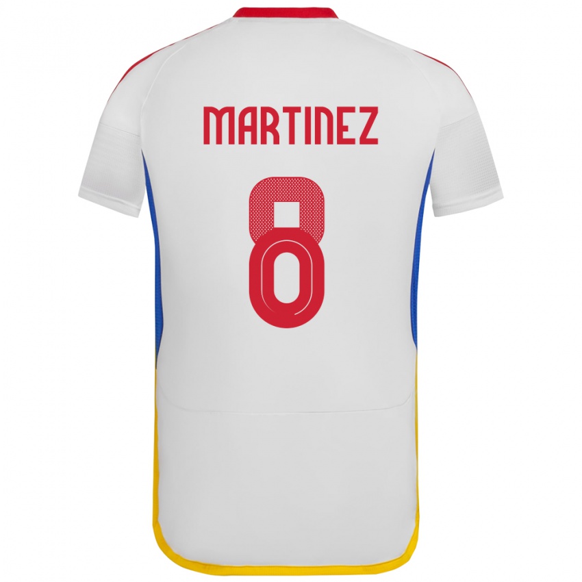 Niño Camiseta Venezuela Bárbara Martínez #8 Blanco 2ª Equipación 24-26 La Camisa Perú