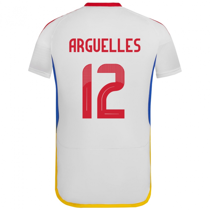 Niño Camiseta Venezuela Wilmary Argüelles #12 Blanco 2ª Equipación 24-26 La Camisa Perú