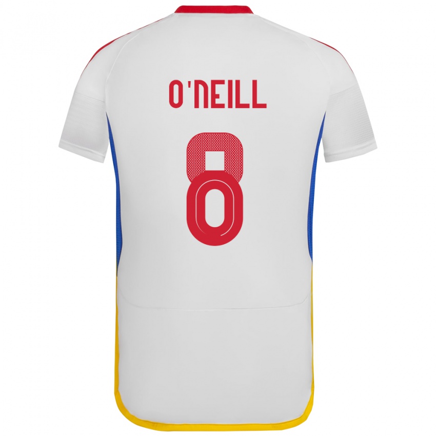 Niño Camiseta Venezuela Sonia O'neill #8 Blanco 2ª Equipación 24-26 La Camisa Perú