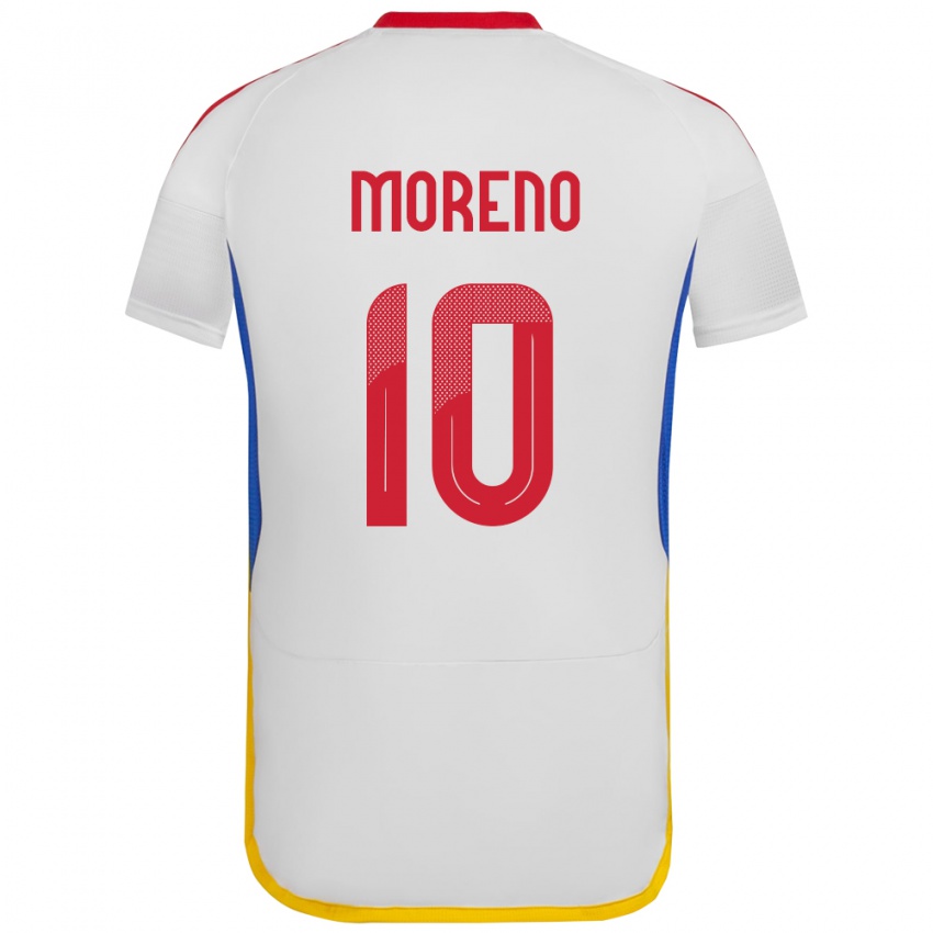 Niño Camiseta Venezuela Yerliane Moreno #10 Blanco 2ª Equipación 24-26 La Camisa Perú