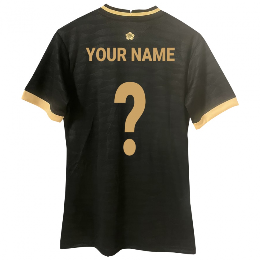 Niño Camiseta Panamá Su Nombre #0 Negro 2ª Equipación 24-26 La Camisa Perú