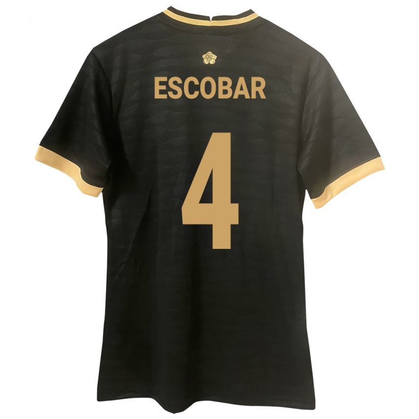 Niño Camiseta Panamá Fidel Escobar #4 Negro 2ª Equipación 24-26 La Camisa Perú