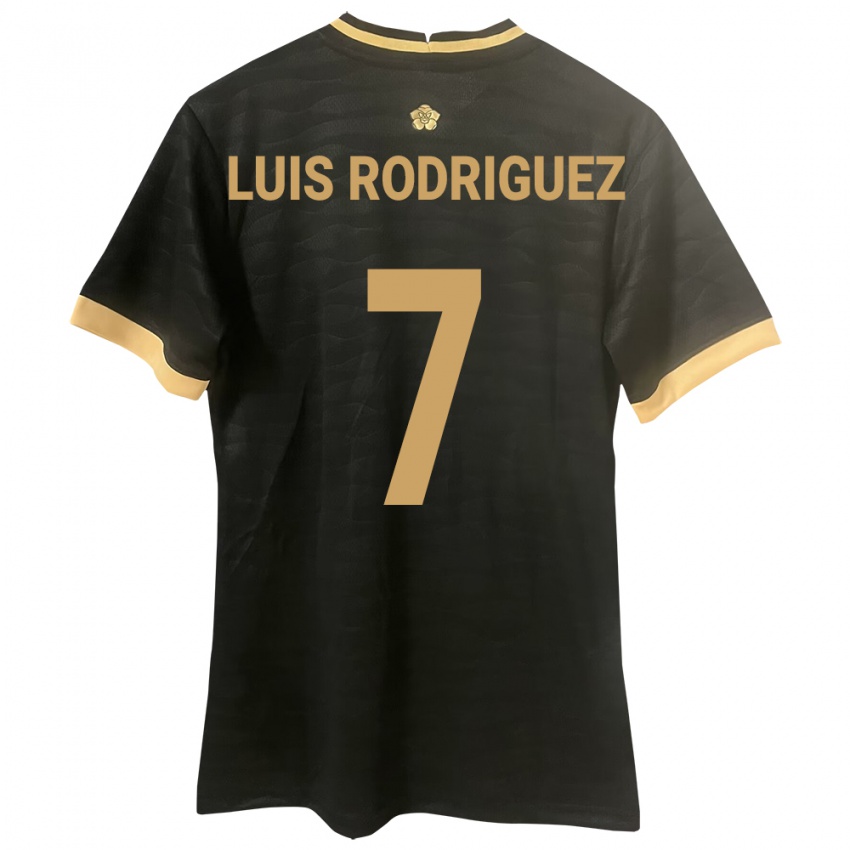 Niño Camiseta Panamá José Luis Rodríguez #7 Negro 2ª Equipación 24-26 La Camisa Perú
