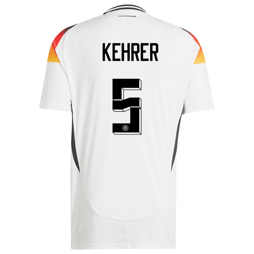 Hombre Camiseta Alemania Thilo Kehrer #5 Blanco 1ª Equipación 24-26 La Camisa Perú