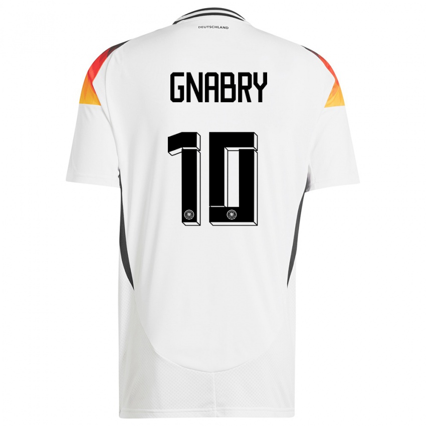 Hombre Camiseta Alemania Serge Gnabry #10 Blanco 1ª Equipación 24-26 La Camisa Perú